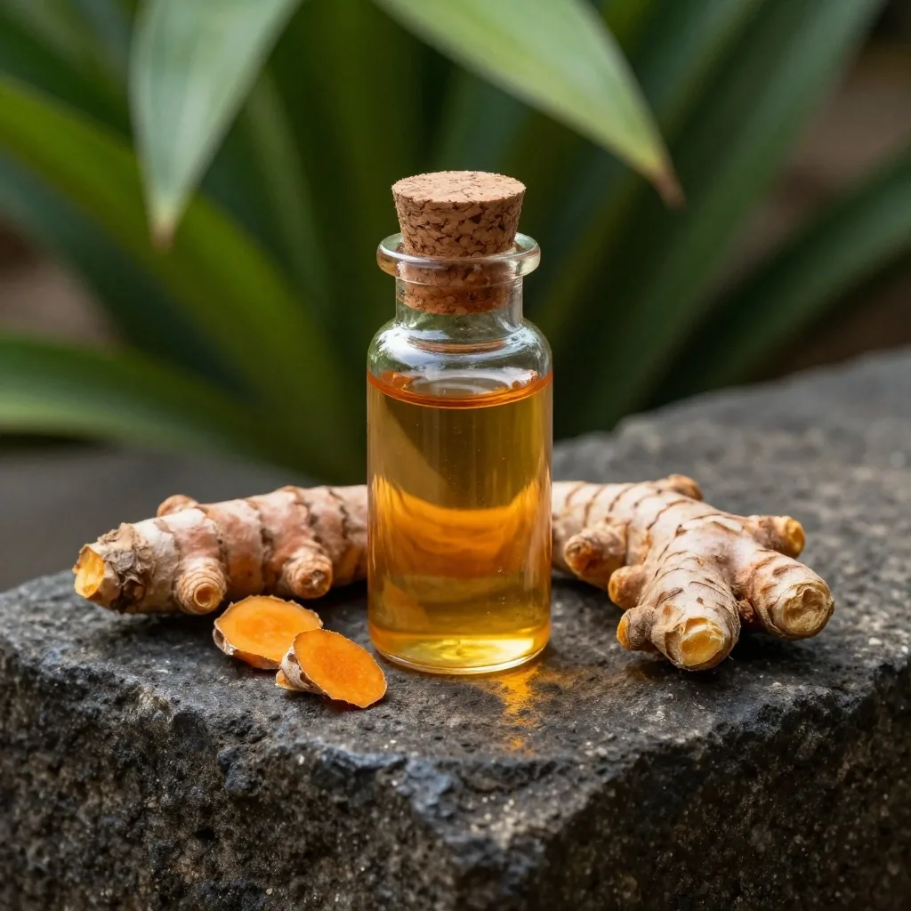 Supplement bottle with paper label on stone